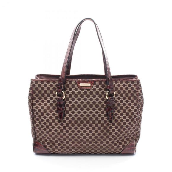CELINE Brown Leather Tote Bag - Picture 1 of 9